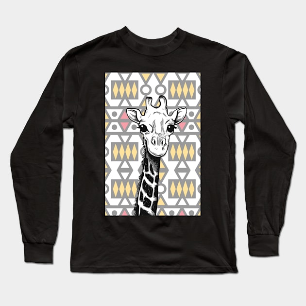 Giraffe - Samakaka Print Long Sleeve T-Shirt by nZDesign